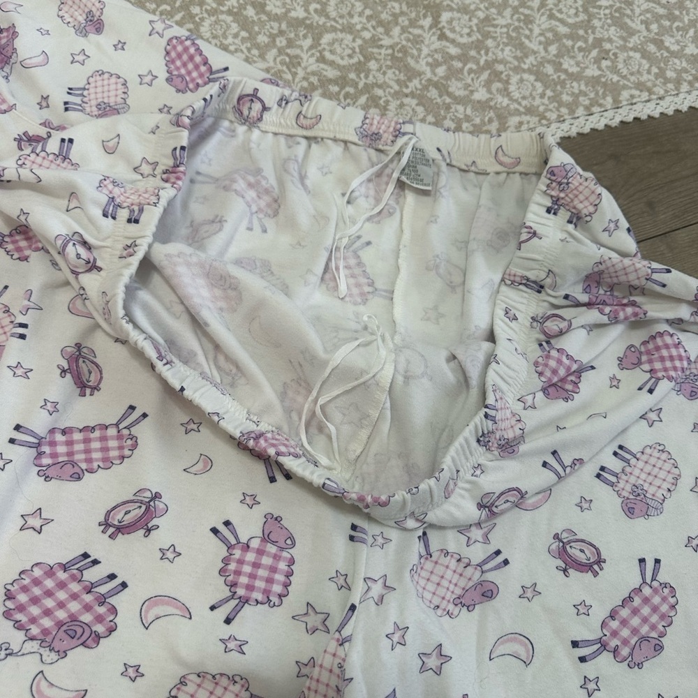 Sears White and Purple Sheep Print Pajama Set - Two-Piece Sleepwear - Picture 15 of 16